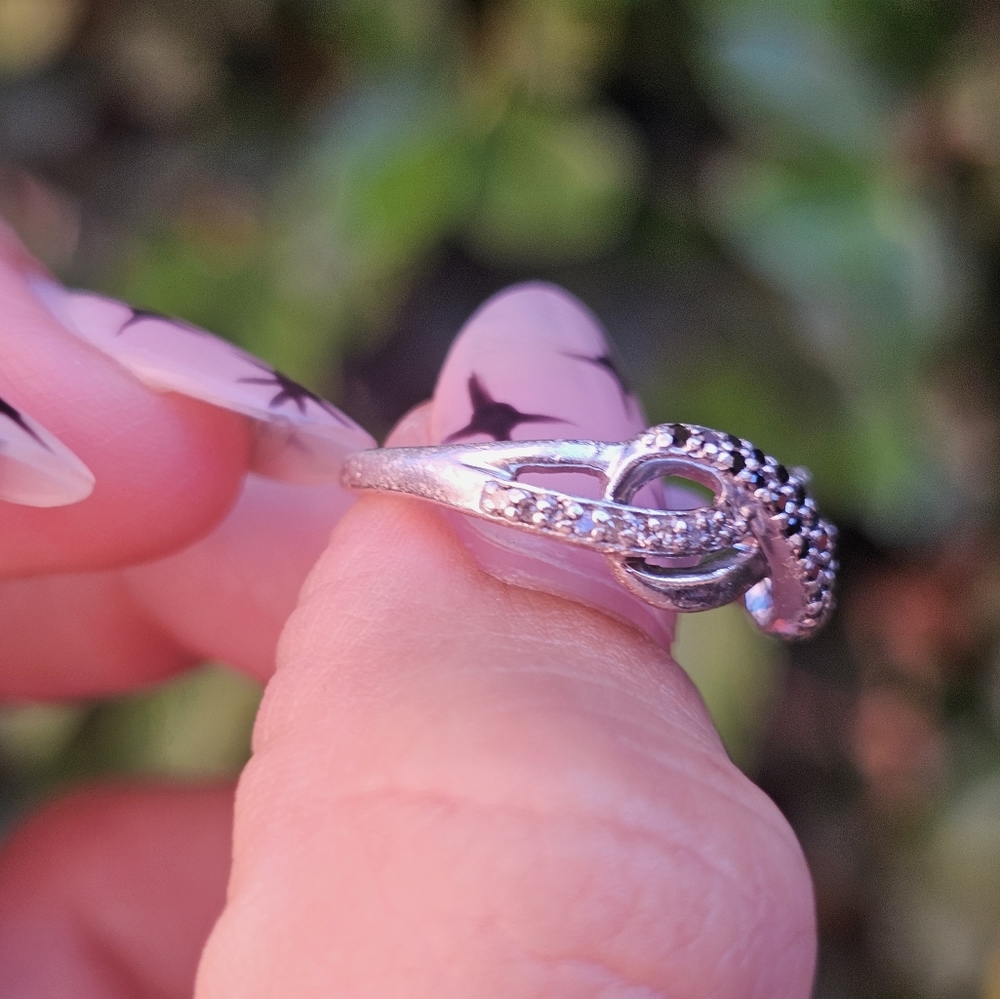 Black Diamond Sterling Infinity Ring - image 2